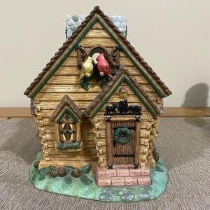 PartyLite Rustic Cabin with Birds Decor